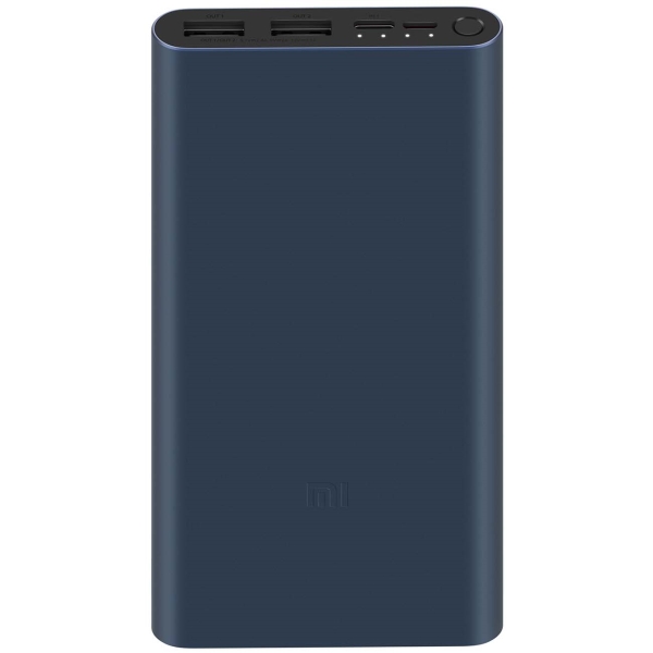 купить Портативное зарядное устройство, Xiaomi, Mi Power Bank 10000mAh 3 (2019 Type-C)(PLM13ZM) VXN4274GL,Fast charge (18W), Выход USB: 2*1.5A, Индикатор заряда батареи, Кабель Micro USB в комплекте, Чёрный в Алматы