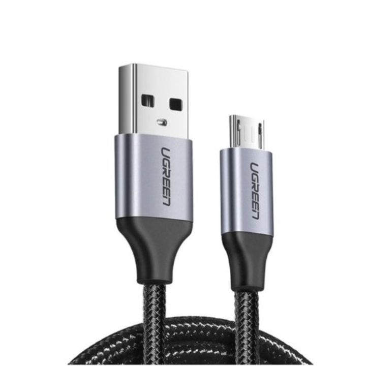 купить Кабель UGREEN US290 Micro USB 2.0 Cable 1M Metal/Black, 60146 в Алматы