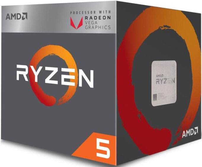 купить Процессор AMD Ryzen 5 2400G 3,6ГГц (3,9ГГц Turbo) Raven Ridge, 4-ядра, 8 потоков, с мощной встроенной видеокартой Radeon™ RX Vega 11, 2MB L2, 4MB L3, 65W, AM4, BOX, YD2400C5FBBOX (Aналог Core i3-8100). Просто лучшая игровая графика, которую вы можете в Алматы