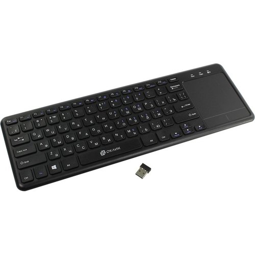 купить Клавиатура Oklick 830ST черный USB беспроводная slim Multimedia Touch в Алматы