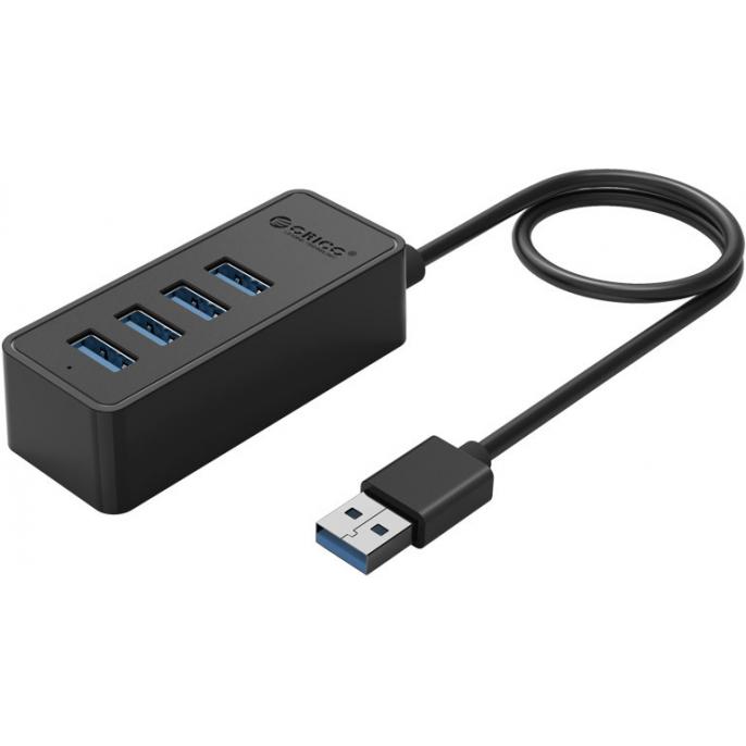 купить USB Хаб ORICO W5P-U3-030-BK-BP <USB3.0x4, MicroUSB, Black, 30cm, 77.4*31.5*22mm > в Алматы