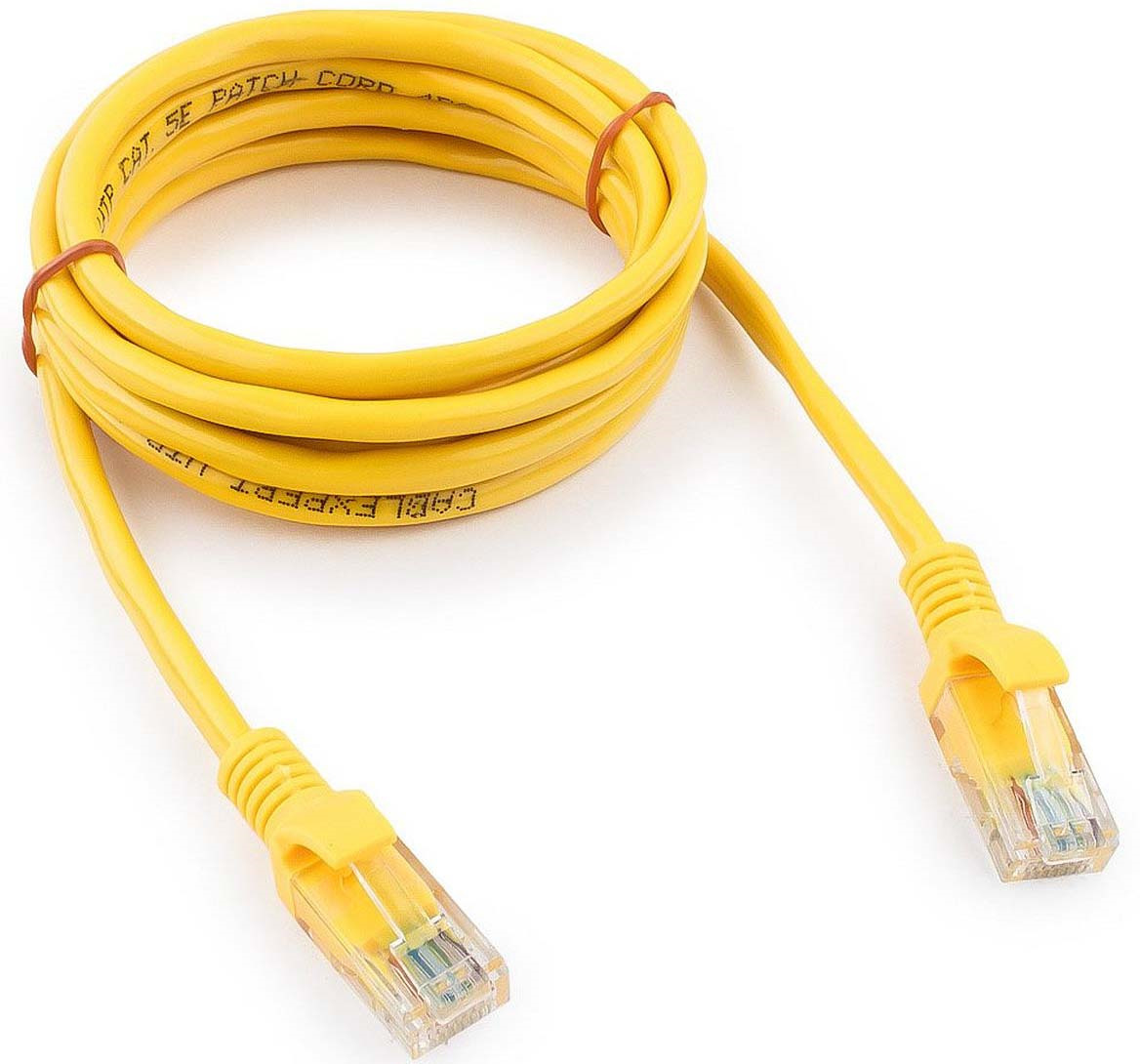 купить Патч-корд UTP Cablexpert PP12-2M/Y кат.5e, 2м, литой, многожильный (жёлтый) в Алматы