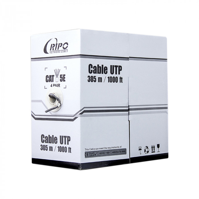купить RIPO кабель сетевой, UAC-5514, UTP Cat.5e 4x2x1/0,5 PVC 305 м/б в Алматы