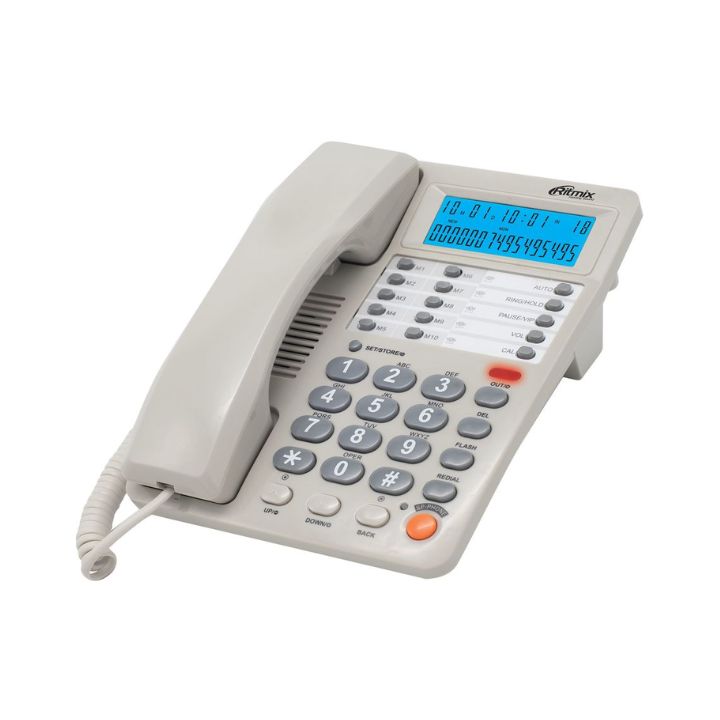 купить Телефон проводной Ritmix RT-495 белый в Алматы