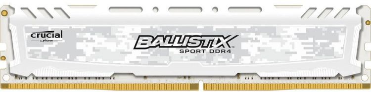 купить Оперативная память 16GB DDR4 2666 MHz Crucial Ballistix Sport LT White PC4-21300 16-18-18 Unbuffered NON-ECC 1.2V BLS16G4D26BFSC                                                                                                                           в Алматы