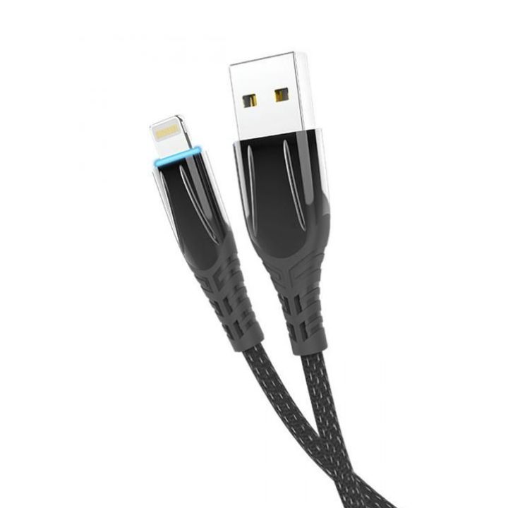 купить Кабель Olmio SmartLED, USB 2.0 - lightning, 1,2м, 2.1A, черный в Алматы