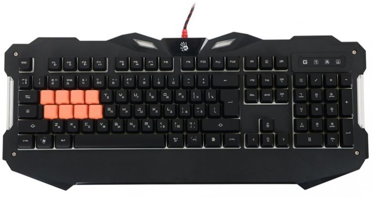 купить Клавиатура игровая Bloody B328-Black <LED, USB, 8-механических кнопок с оптическими переключателями> в Алматы