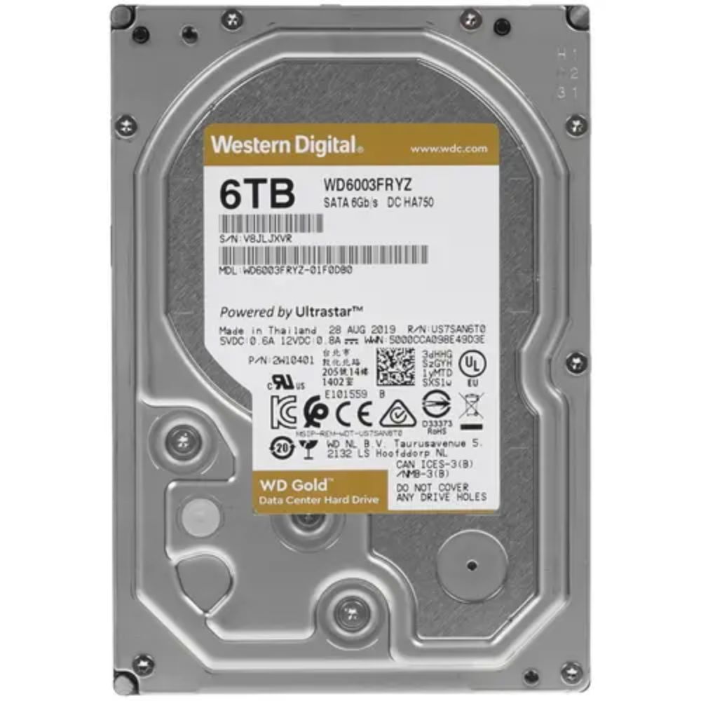 купить Жесткий диск повышенной надежности HDD  6Tb Western Digital GOLD WD6003FRYZ SATA3 3,5* 7200rpm 256Mb в Алматы