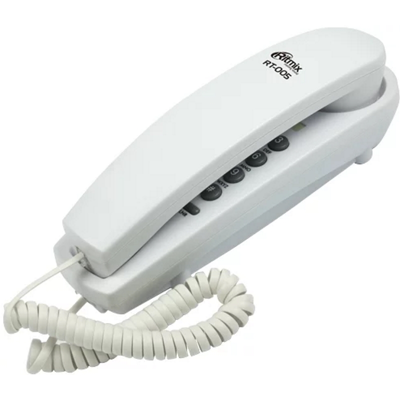 купить Телефон проводной Ritmix RT-005 белый в Алматы