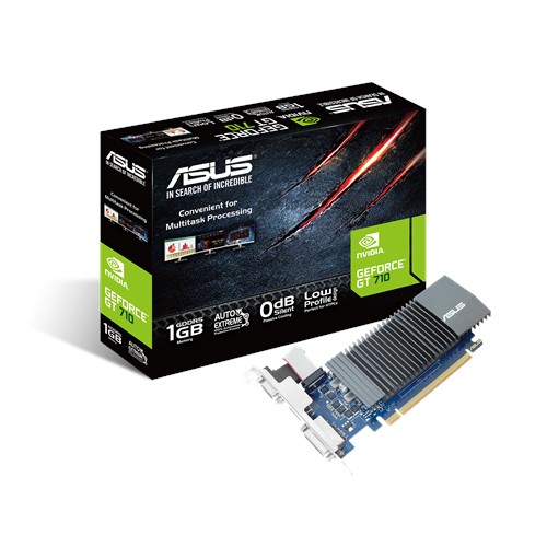 купить Видеокарта ASUS GeForce  GT 710 1Gb 32bit GDDR5 D-Sub DVI HDMI PCI-E GT710-SL-1GD5-BRK в Алматы