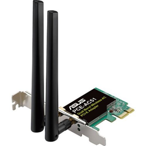 купить Сетевой адаптер Asus/PCE-AC51/Wireless AC750 802.11ac Dual-band PCI-E card в Алматы