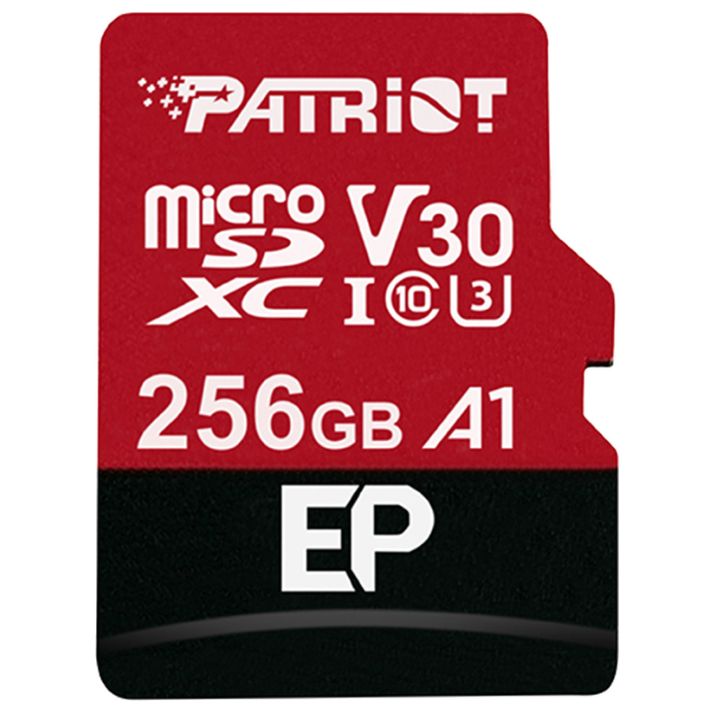 купить Карта памяти MicroSD Patriot EP microSDXC, 256GB, PEF256GEP31MCX, Class 10, V30, A1, +adapter в Алматы