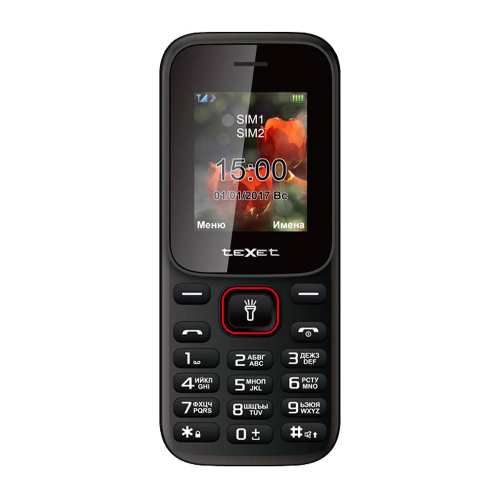 купить Мобильный телефон Texet TM-128 черно-красный в Алматы