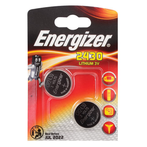 купить Элемент питания Energizer CR2430 Lithium - 2 штуки в блистере в Алматы