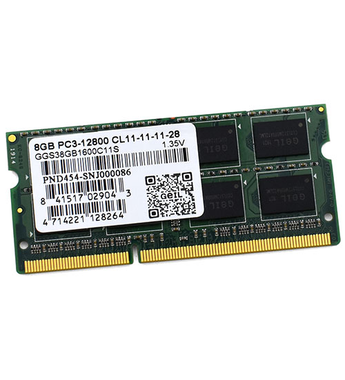 купить Для ноутбука 8Gb DDR3L 1600Mhz GEIL PC3 12800 GGS38GB1600C11S SO-DIMM 1,35V Low Voltage OEM в Алматы