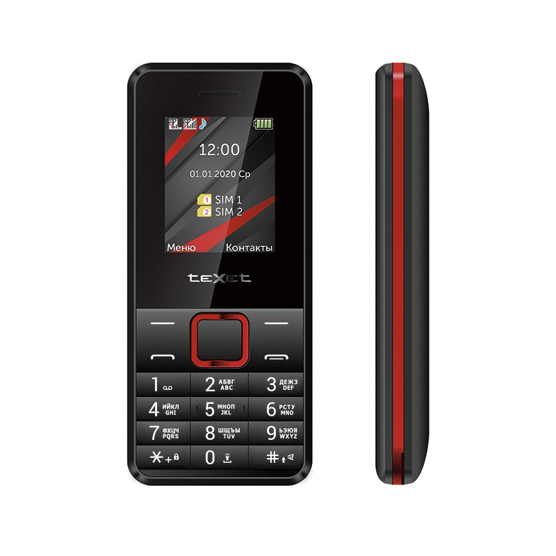 купить Мобильный телефон Texet TM-207 черный-красный в Алматы