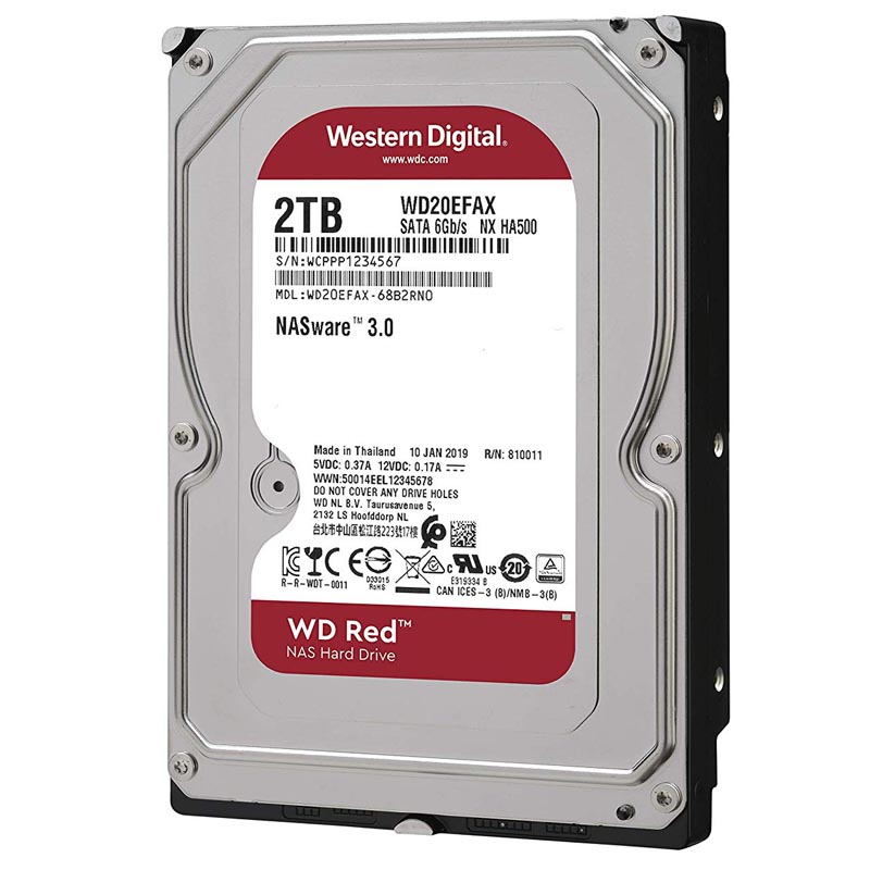 купить Жесткий диск для NAS систем HDD  2Tb Western Digital Red SATA3 3,5* 5400rpm 256Mb WD20EFAX  в Алматы
