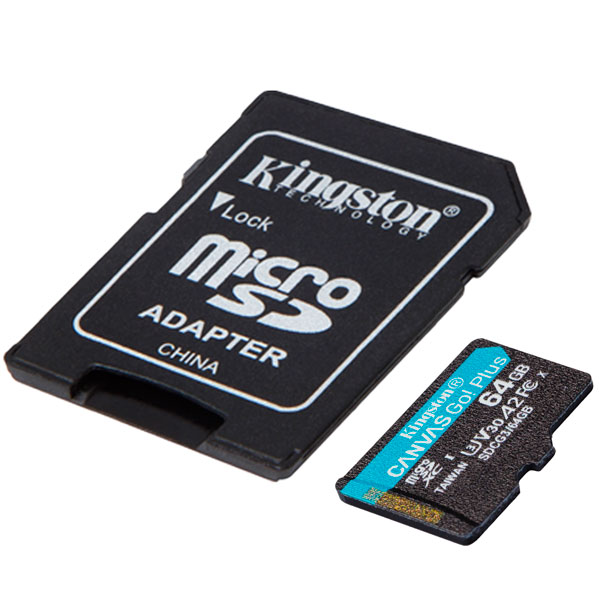 купить Карта памяти MicroSD, Kingston Canvas Go! Plus, 64GB, SDCG3/64GB, Class 10, UHS-I, R170/W70 в Алматы