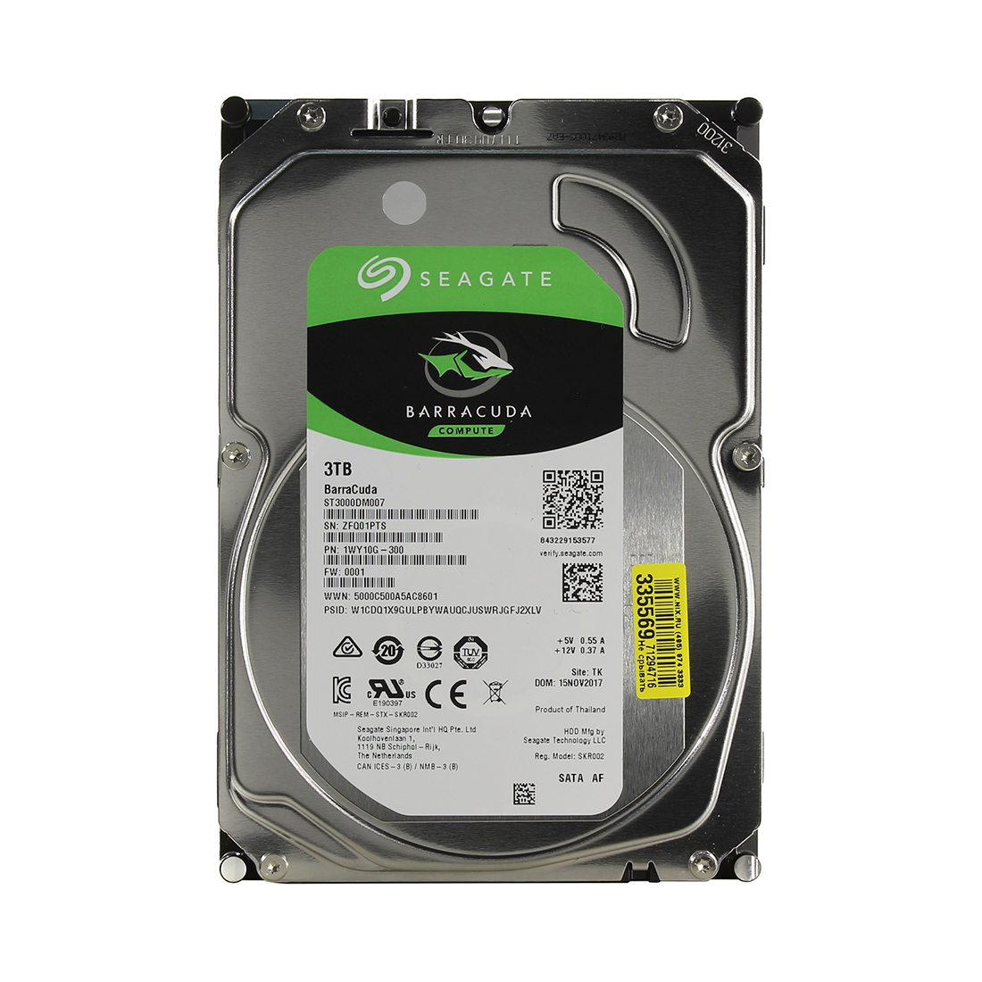 купить Жесткий диск HDD 3Tb Seagate Barracuda SATA6Gb/s 5400rpm 256Mb 3,5* ST3000DM007                                                                                                                                                                            в Алматы