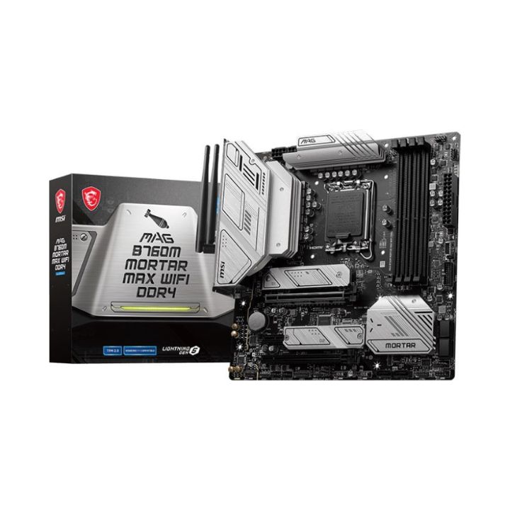 купить Материнская плата MSI MAG B760M MORTAR MAX WIFI DDR4 LGA1700 4xDDR4 6xSATA3 RAID 2xM.2 HDMI DP mATX в Алматы