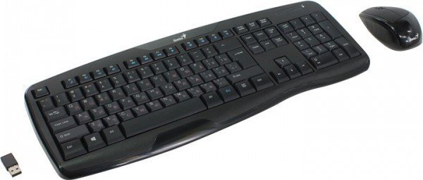 купить Клавиатура+ мышка Genius KB-8000X, USB, Black, RU, CB, 31340005103 в Алматы