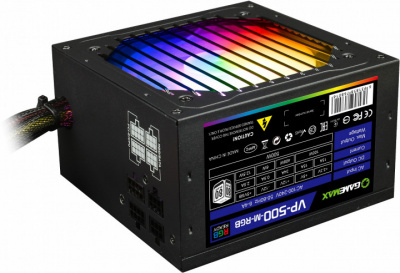купить Блок питания ПК  500W GameMax VP-500-M-RGB <Модульный, 500W, APFC, 120mm, 4xSATA, 3x4PIN> в Алматы