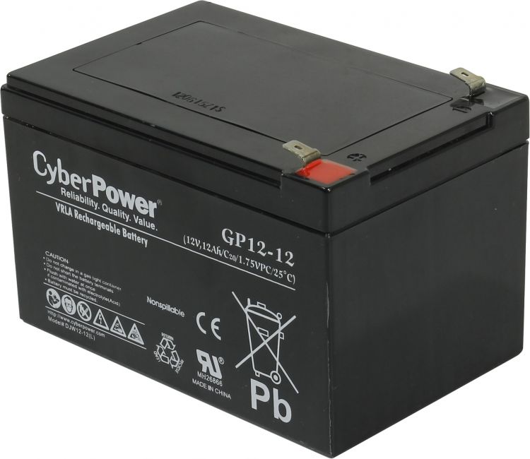 купить Аккумулятор CyberPower 12V*12Ah (151х98х100мм, 3.8 кг.) GP12-1212                                                                                                                                                                                          в Алматы