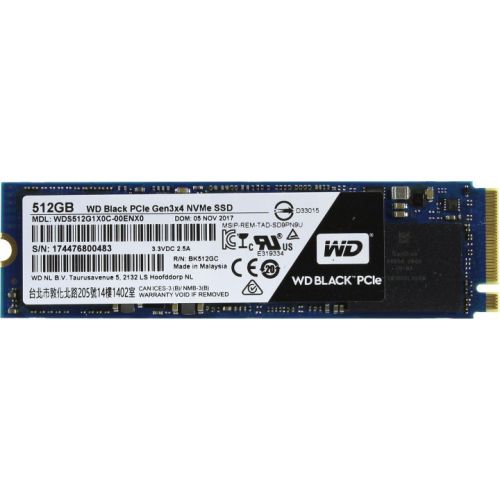 купить Твердотельный накопитель  512GB SSD WD BLACK M.2 2280 PCI-E Gen3x4 R2050Mb/s, W700MB/s WDS512G1X0C                                                                                                                                                         в Алматы