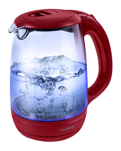 купить Чайник стеклянный LUMME LU-134 красный гранат /  в Алматы
