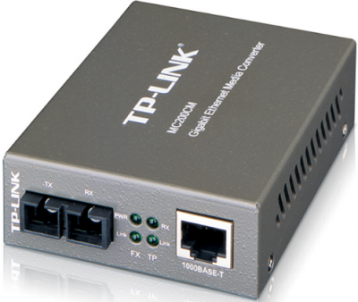 купить Оптический медиаконвертер GbE Tp-Link MC200CM <1000M RJ45 to 1000M multi-mode SC fiber Converter, Full-duplex,up to 550m, switching power adapter, chassis mountable> в Алматы