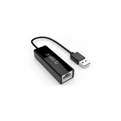 купить Адаптер сетевой USB ORICO UTJ-U3-BK-BP <1000Mb/s, Cable 10cm, USB3.0, RJ45, BLACK> в Алматы