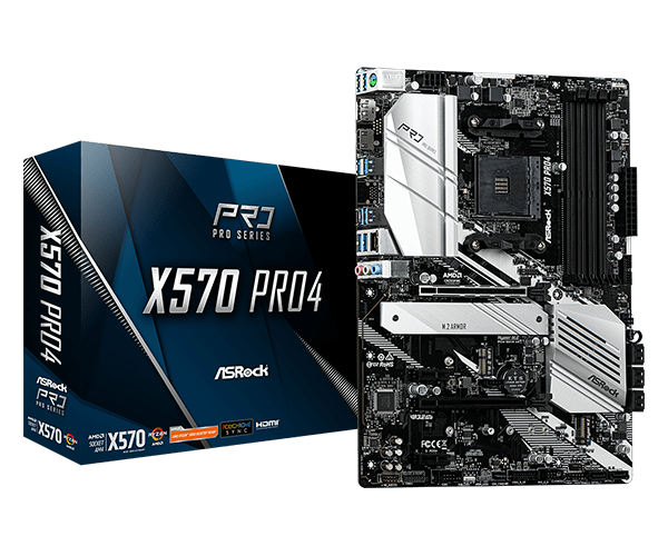 купить Материнская плата, ASRock, X570 PRO4 (4717677338874), AM4, X570, 4xDDR4 3200, 8xSATA3, 2xM2.0, Raid, 1xHDMI, 2xPCI-Ex16, 2xPCI-Ex1, ATX в Алматы