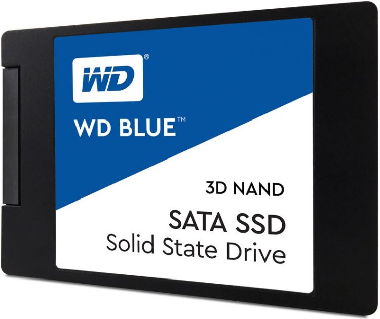 купить Твердотельный накопитель 250GB SSD WD Серия BLUE 3D NAND 2.5” SATA3 R550Mb/s, W525MB/s WDS250G2B0A. Высокоскоростная серия дисков с высоким уровнем выносливости  в Алматы