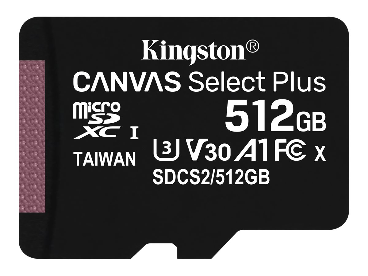 купить Карта памяти Kingston 512GB microSDXC Canvas Select Plus 100R A1 C10 Single Pack w/o Adapter, SDCS2/512GBSP в Алматы