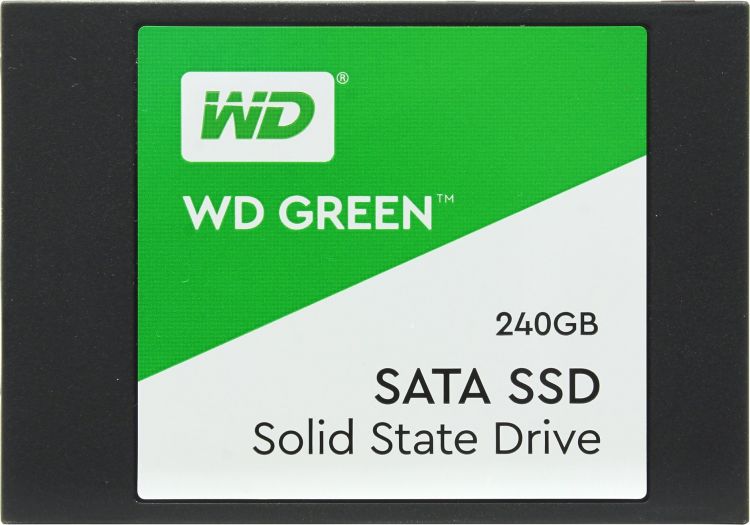купить Твердотельный накопитель 240GB SSD WD Серия GREEN 2.5” SATA3 R545Mb/s Толщина 7мм WDS240G2G0A. Время работы на отказ 1 000 000 часов. Для повседневных задач в Алматы