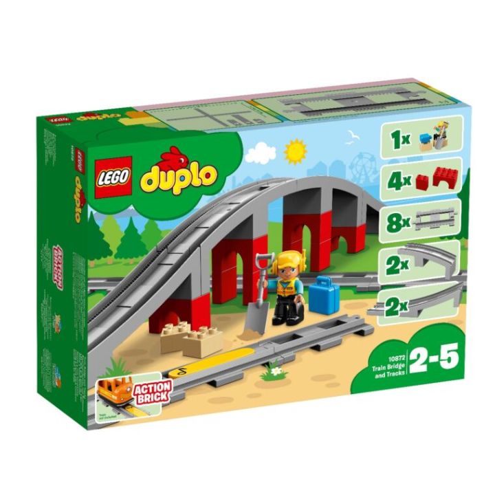 купить Конструктор LEGO DUPLO Железнодорожный мост и рельсы в Алматы