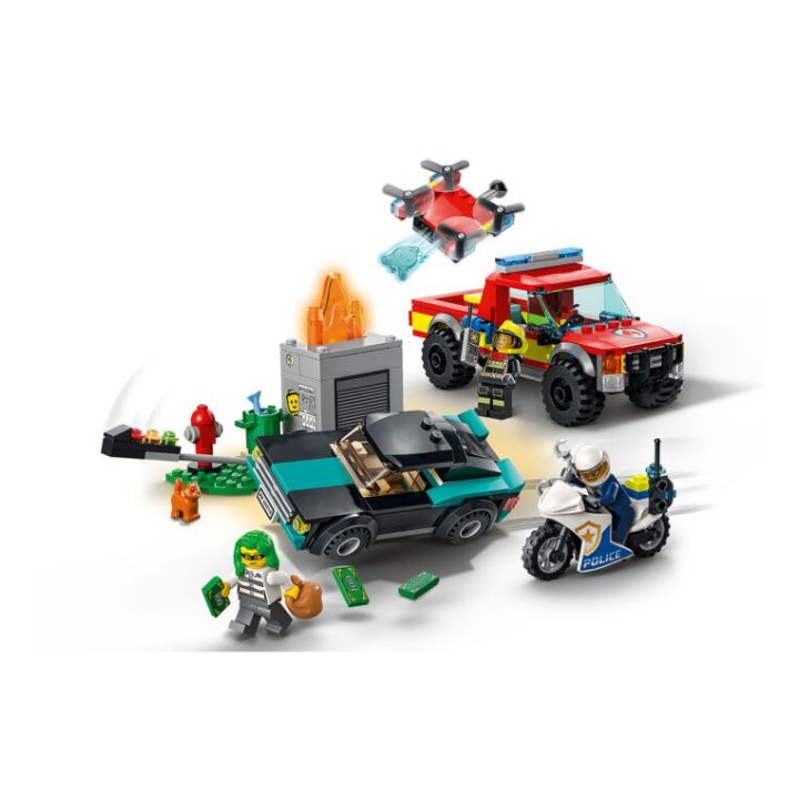 купить Конструктор LEGO City Пожарная бригада и полицейская погоня в Алматы