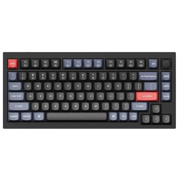 купить Клавиатура Keychron Q1-M1 Black Knob Red Switch RGB Hot-Swap Gateron G pro Mechanical в Алматы