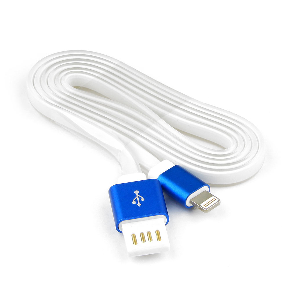 купить Кабель USB 2.0 Cablexpert CC-ApUSBb1m, AM/Lightning 8P, 1м, мульт-раз USB A, силикоy шнур, раз синий в Алматы