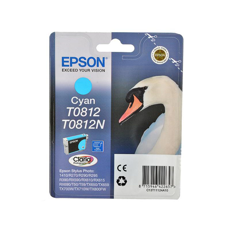 купить Картридж Epson C13T11124A10 (0812) R270/290/RX590_HIGH голубой в Алматы