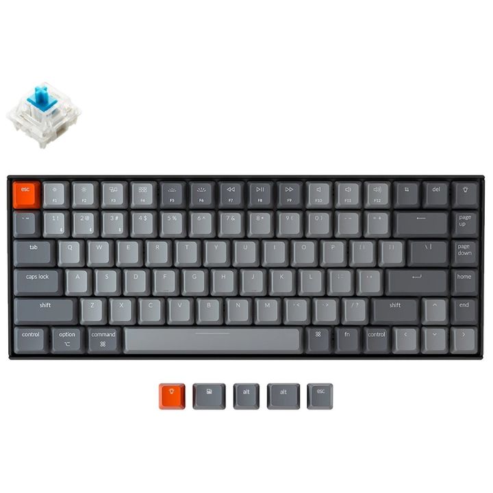купить Клавиатура KEYCHRON K2 84 keys, Gateron White LED, Blue (K2C2_KEYCHRON) в Алматы