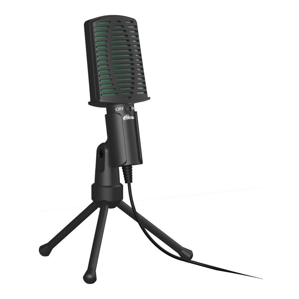 купить Настольный микрофон Ritmix RDM-126 черный-зеленый в Алматы