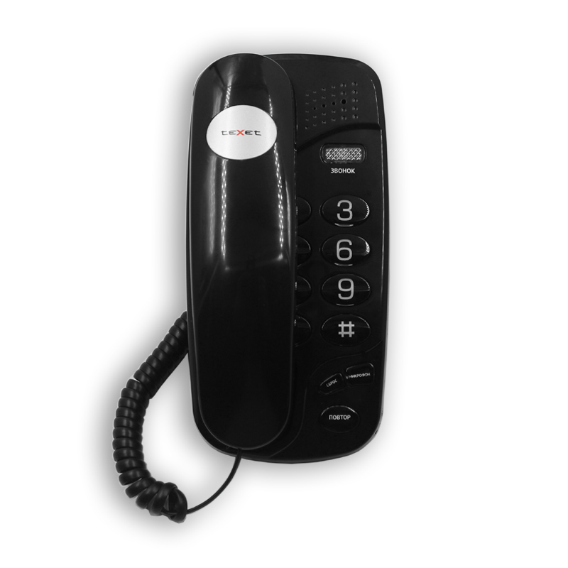 купить Телефон проводной Texet TX-238 чёрный в Алматы