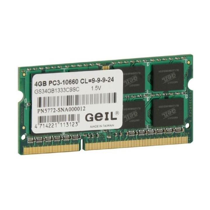 купить Оперативная память для ноутбука 4Gb DDR3 1333Mhz GEIL PC3 10660 GS34GB1333C9S SO-DIMM 1,5V oem в Алматы