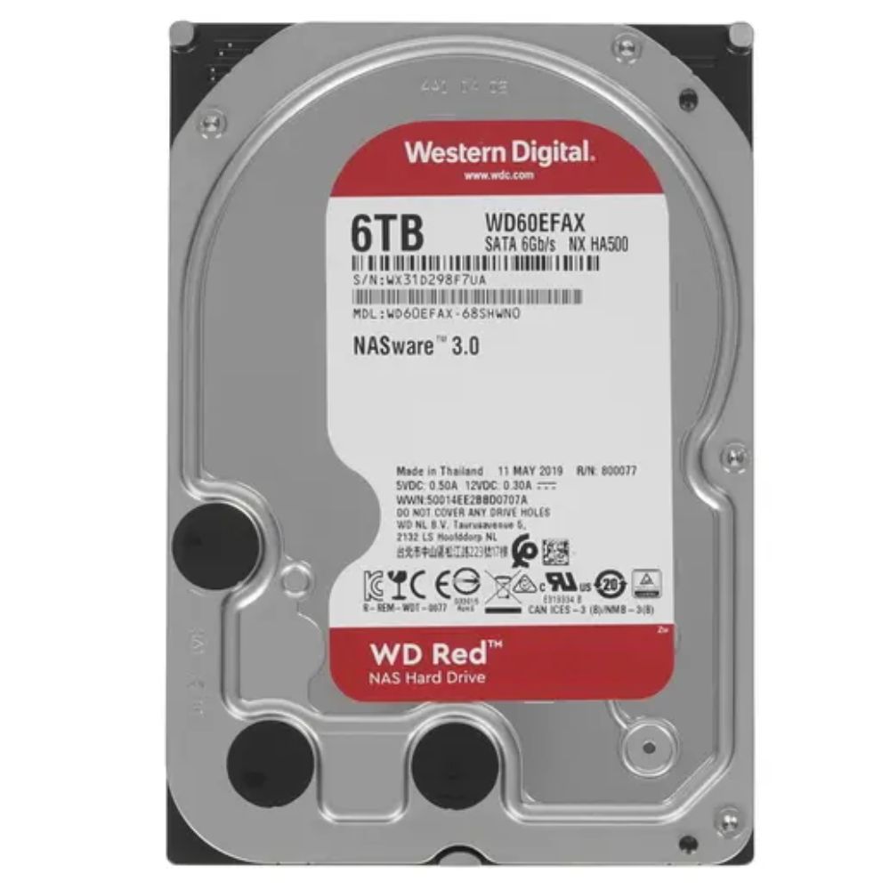 купить Жесткий диск для NAS систем HDD  6Tb Western Digital RED SATA 6Gb/s 3.5* 256Mb 5400rpm WD60EFAX в Алматы