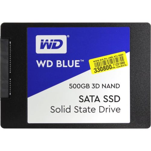 купить Твердотельный накопитель 500GB SSD WD WDS500G2B0A Серия BLUE 3D NAND 2.5” SATA3 R560Mb/s, W530MB/s. Высокоскоростная серия дисков с высоким уровнем выносливости. Работа на отказ до 1,75 млн. часов! Рекомендован для использования в качестве основного  в Алматы