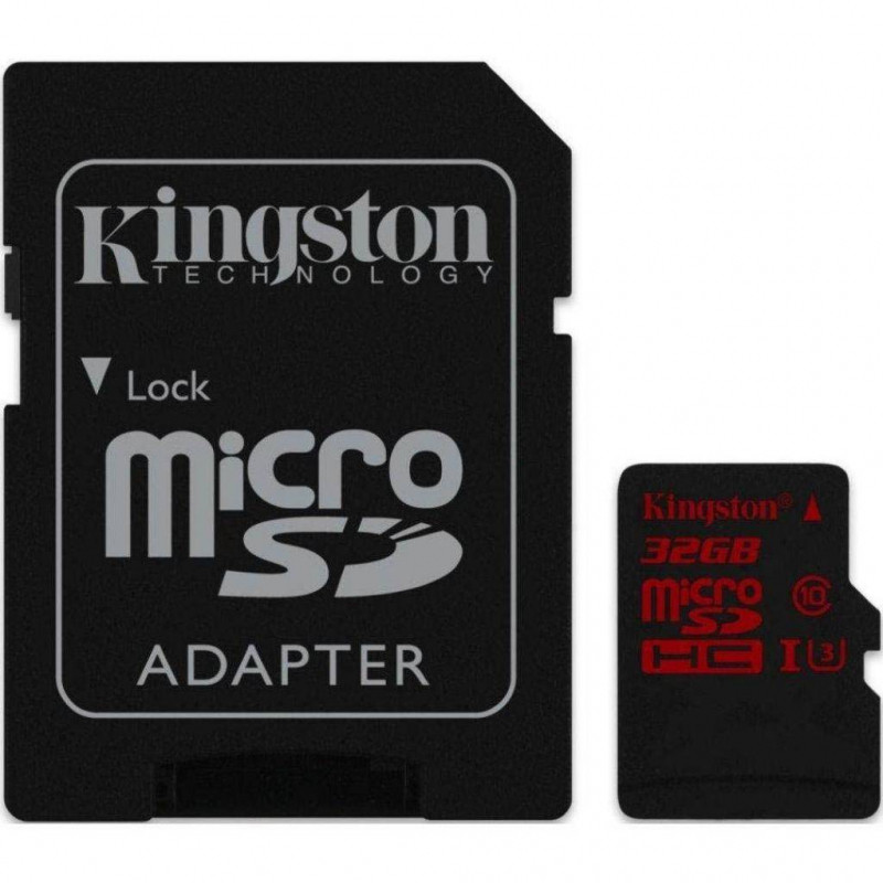 купить Карта памяти, Kingston, SDCA3/32GB, UHS class 3 (U3), 4K2K, 90R/80W   адаптер SD в Алматы
