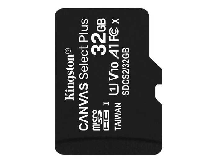 купить Карта памяти Kingston 32GB microSDHC Canvas Select Plus 100R A1 C10 Single Pack w/o Adapter, SDCS2/32GBSP в Алматы