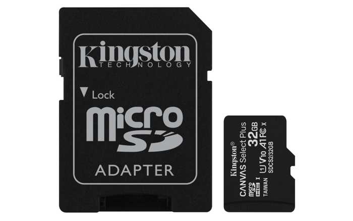 купить Карта памяти Kingston 32GB microSDHC Canvas Select Plus 100R A1 C10 Card + Adapter, SDCS2/32GB в Алматы