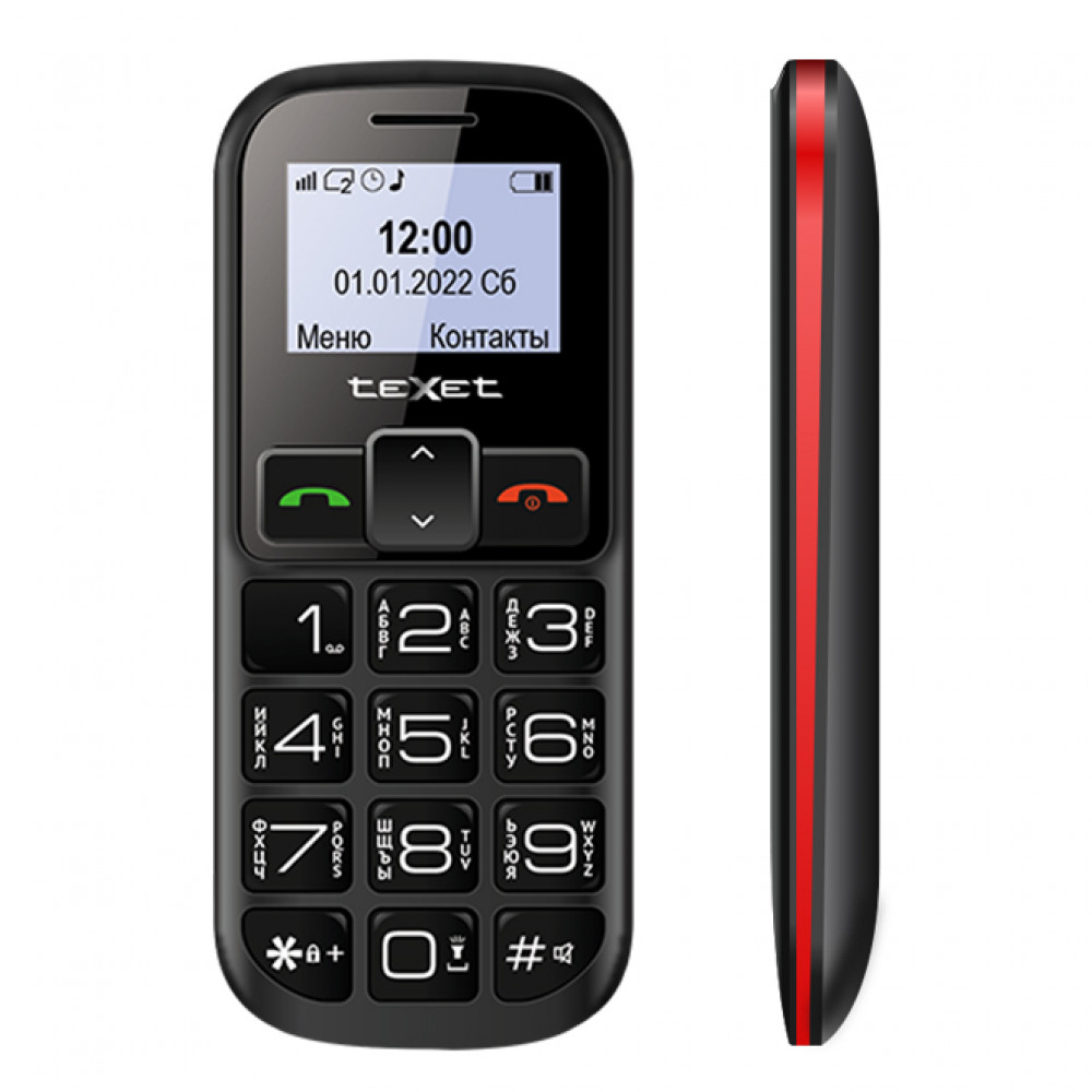 купить Мобильный телефон Texet TM-B322 черный-красный в Алматы